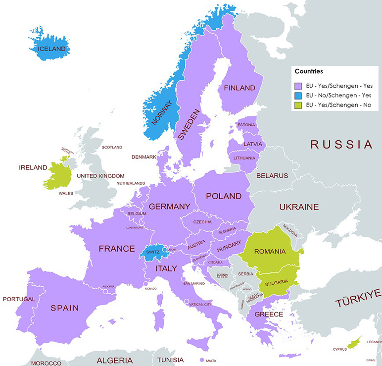 Ban Do Cac Nuoc Schengen